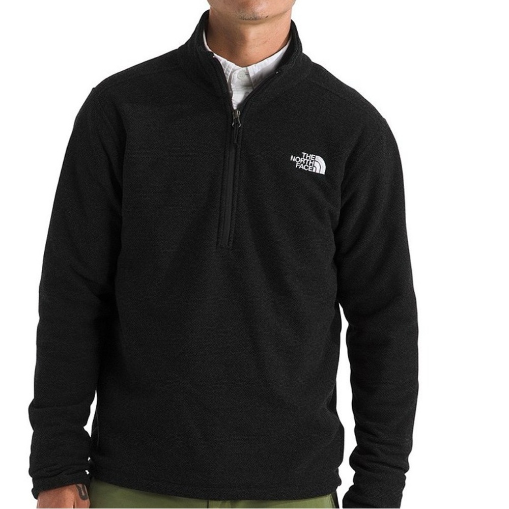 North Face Textured Cap Rock Long Sleeve 1/4 Zip Pullover Black Men’s Size XL